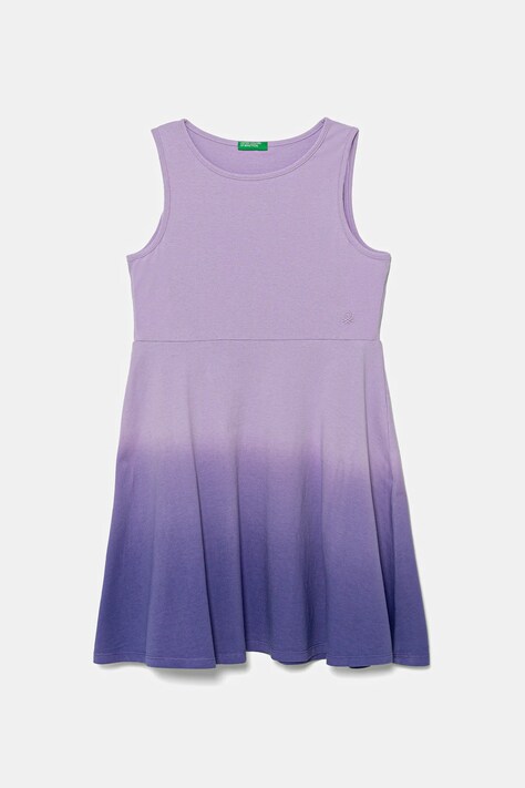 Dětské bavlněné šaty United Colors of Benetton fialová barva, mini, 3NPDCV011