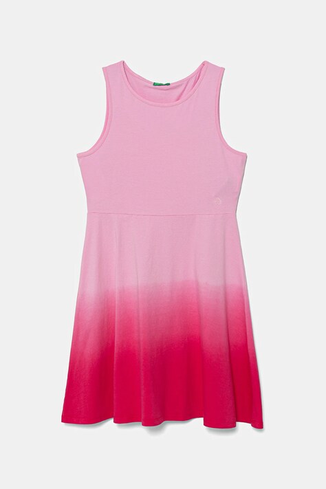 Dětské bavlněné šaty United Colors of Benetton růžová barva, mini, 3NPDCV011