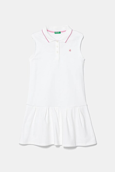 Детское платье United Colors of Benetton цвет белый mini расклешённое 3F9HCV012