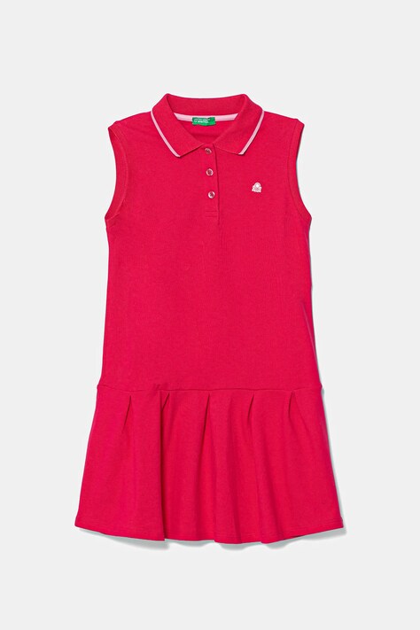 United Colors of Benetton rochie fete culoarea roz, mini, evazată, 3F9HCV012