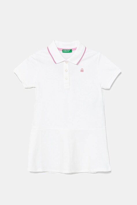 Dívčí šaty United Colors of Benetton bílá barva, mini, 3F9HGV00Z
