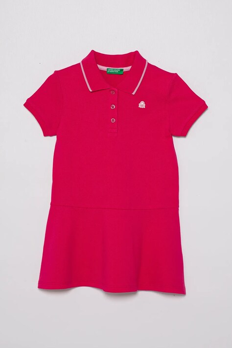 Dívčí šaty United Colors of Benetton růžová barva, mini, 3F9HGV00Z