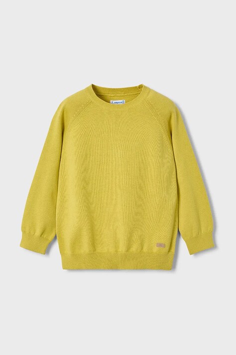 Детский свитер с примесью шерсти Mayoral цвет зелёный лёгкий 311