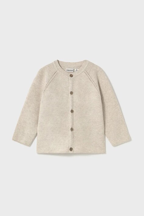 Dětský bavlněný kardigan Mayoral béžová barva, lehký, 1306