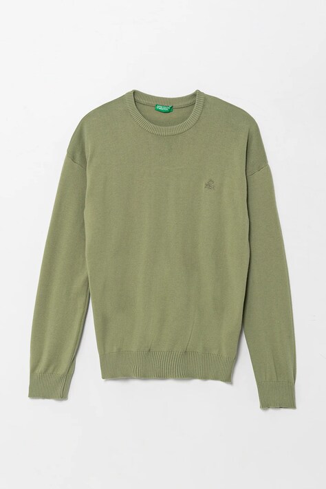 United Colors of Benetton gyerek pamut pulóver zöld, könnyű, 1098C107W