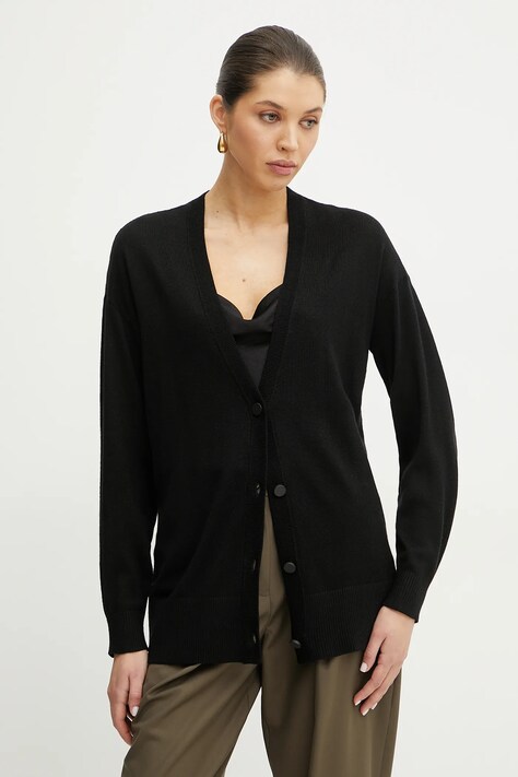 Vlněný svetr Armani Exchange dámský, černá barva, lehký, XW000122 AF11956