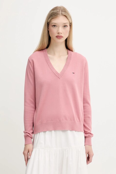 Хлопковый свитер Tommy Jeans цвет жёлтый лёгкий DW0DW19888