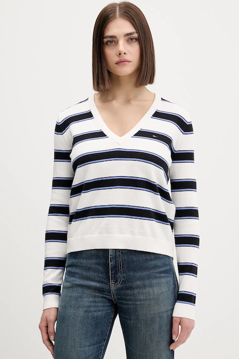 Tommy Jeans sweter bawełniany kolor czarny lekki DW0DW19888