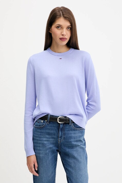 Tommy Jeans sweter bawełniany kolor czarny lekki DW0DW20159