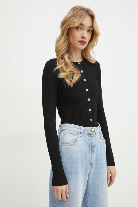 Elisabetta Franchi cardigan femei, culoarea negru, light, MK41S51E2
