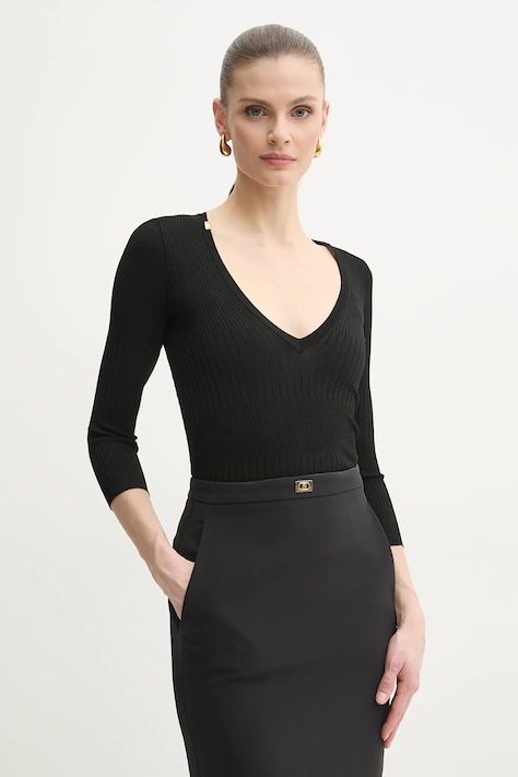 Svetr Elisabetta Franchi dámský, černá barva, lehký, MK98T51E2
