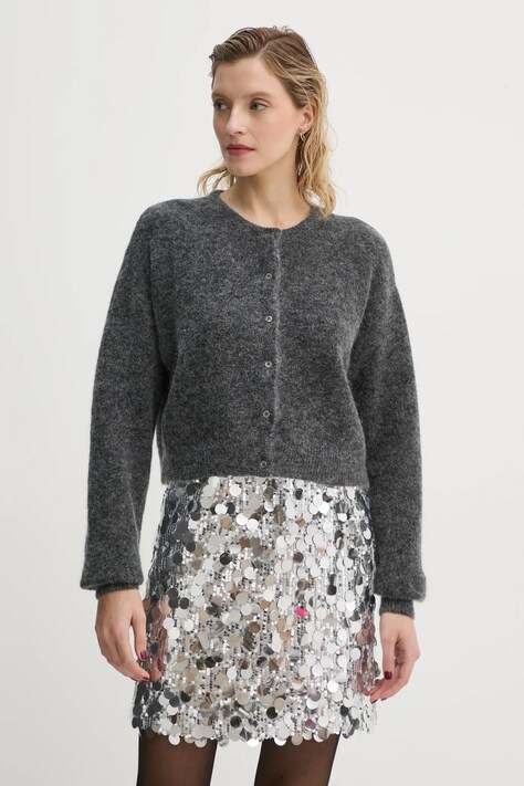 Шерстяной кардиган Gestuz цвет серый 10909449