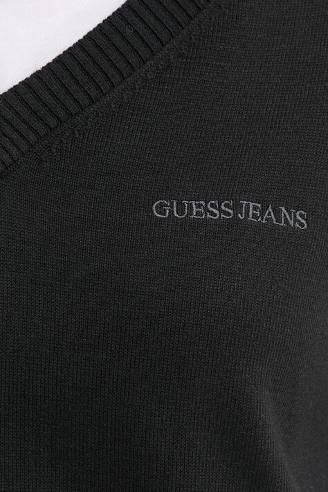 Светр з домішкою шовку Guess Jeans — SS25-SWD02K, чорний — фото 5