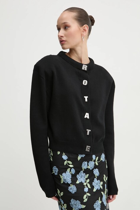 Kardigan s primjesom kašmira Rotate boja: crna, 113854100