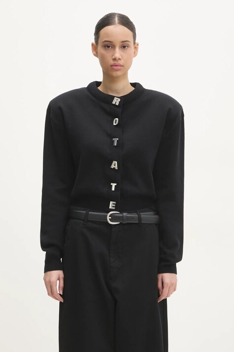 Rotate cardigan din amestec de casmir culoarea negru, 113854100