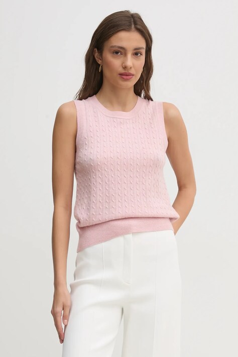 Tommy Hilfiger vesta de lana culoarea roz, WW0WW43956