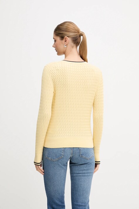 Tommy Hilfiger sweter bawełniany kolor żółty lekki WW0WW44987