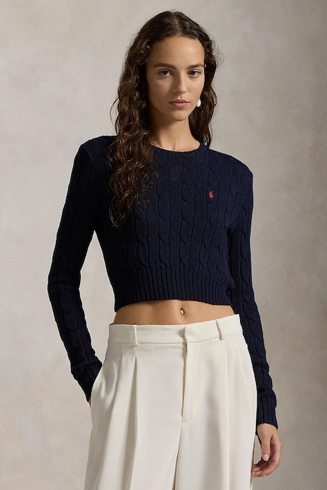 Polo Ralph Lauren sweter bawełniany damski kolor niebieski 211959283