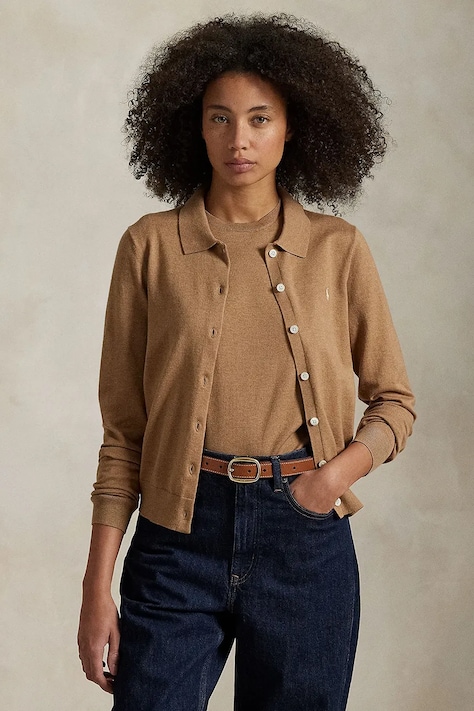 Polo Ralph Lauren pamut kardigán bézs, női, könnyű, 211959285