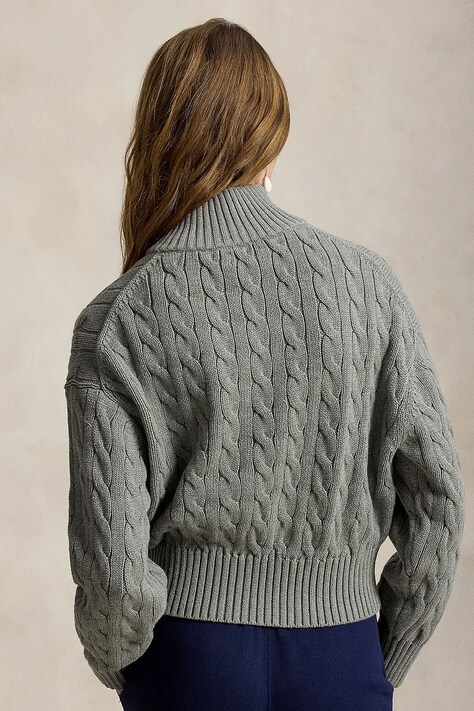 Polo Ralph Lauren sweter damski bawełniany szary 211963467
