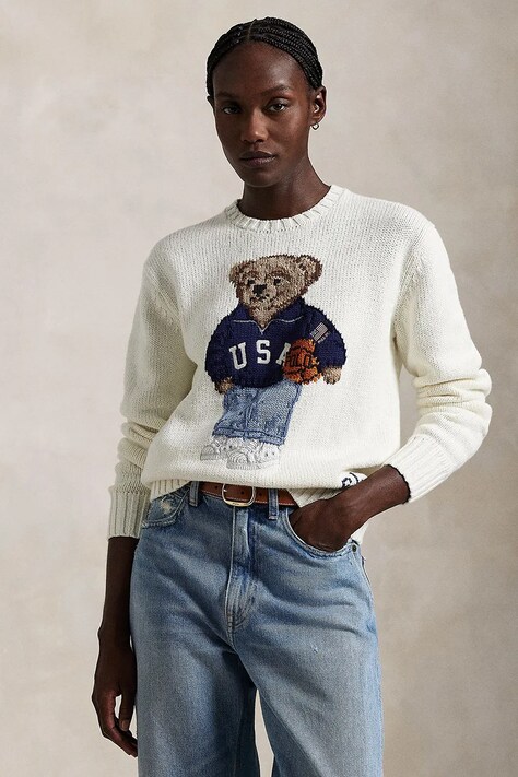 Polo Ralph Lauren pulover din amestec de in femei, culoarea bej, 211966255