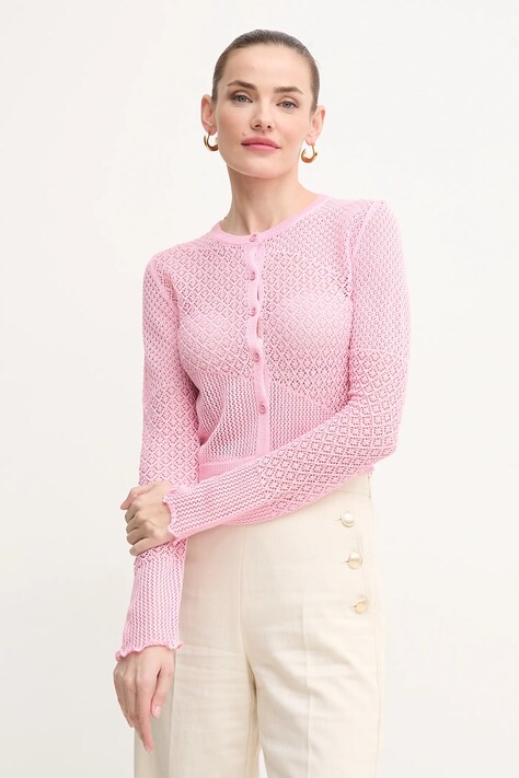 Pinko cardigan femei, culoarea roz, light, 104640 A2EB