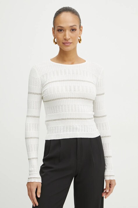 Pulover s dodatkom svile Pinko za žene, boja: bijela, lagani, 104735 A2FC