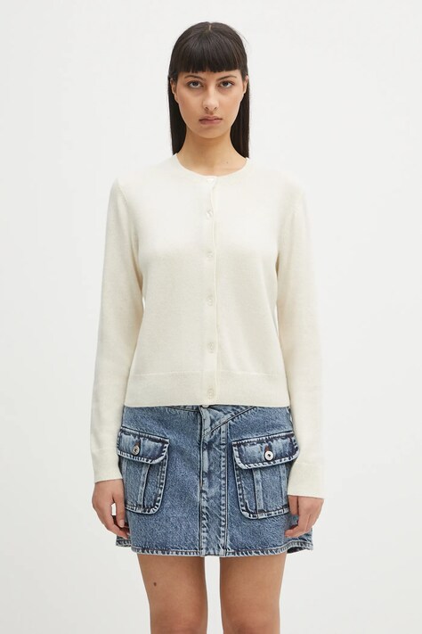 Samsoe Samsoe cardigan din lână SABOSTON culoarea gri, light, F24400186