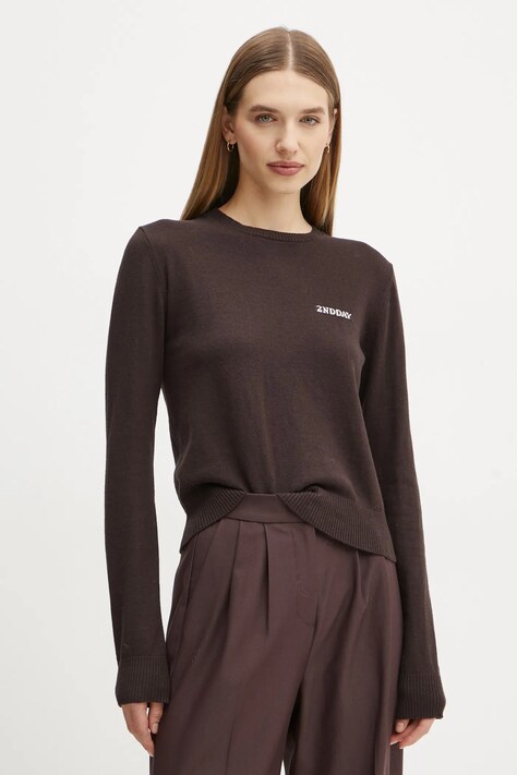 2NDDAY sweter z domieszką wełny Lance damski kolor brązowy lekki 2251340408