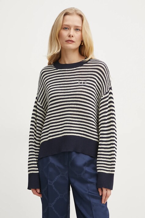 Twinset sweter damski kolor granatowy lekki 251TP3321