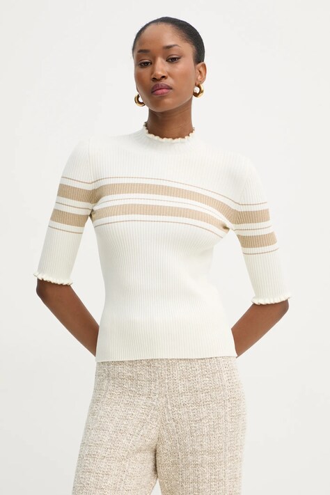 Свитер Twinset женский цвет бежевый с полугольфом 251TP3420