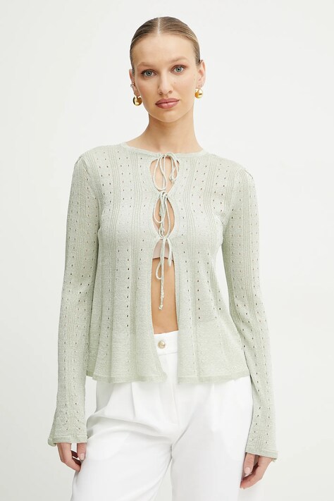 Twinset cardigan culoarea verde, light, 251TT3181