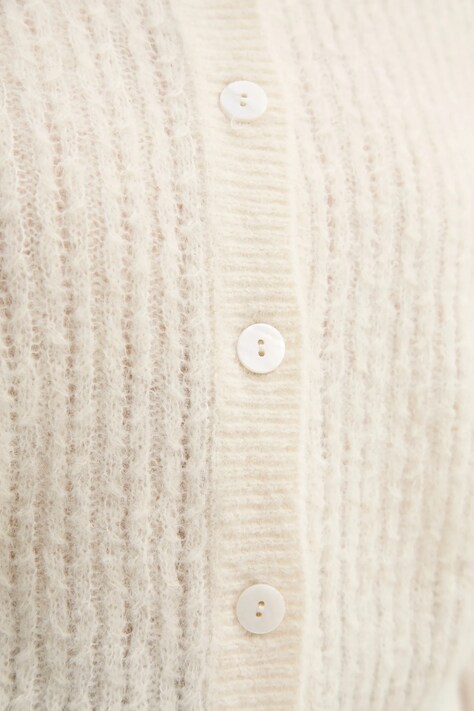 Кардиган з домішкою вовни A.P.C. cardigan milo — SS25-SWD07T, бежевий — фото 5