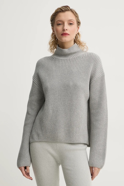 Marc O'Polo pulover de bumbac culoarea gri, cu turtleneck, 500605960049