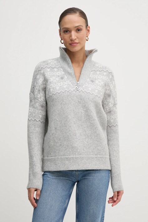 Guess pulover din amestec de lana femei, culoarea gri, cu turtleneck, W4PR1A Z3LQ0