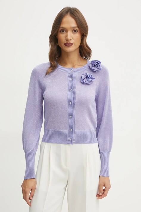 Luisa Spagnoli cardigan din lana femei, culoarea violet, light, 100024