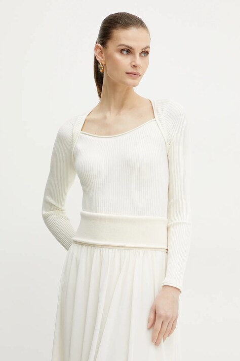 Marella pulover DEBUTTO femei, culoarea alb, light, 2513361061200