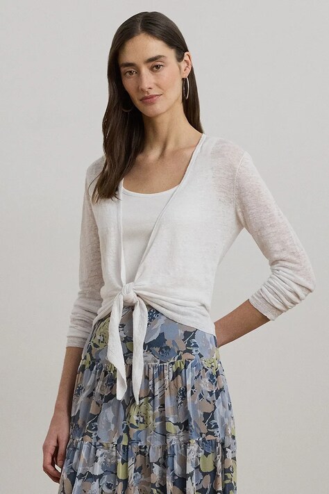 Lauren Ralph Lauren cardigan de in culoarea alb, light, 200963665