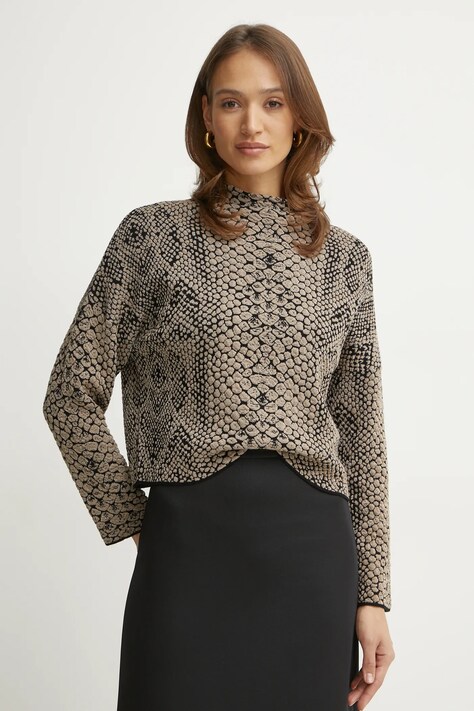 MAX&Co. pulover femei, culoarea bej, light, cu turtleneck, 2516361041200