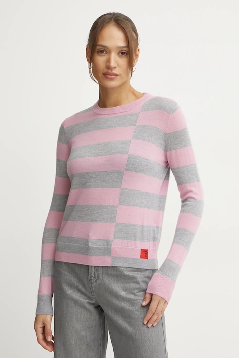 Vlněný svetr MAX&Co. dámský, růžová barva, lehký, 2516361061200