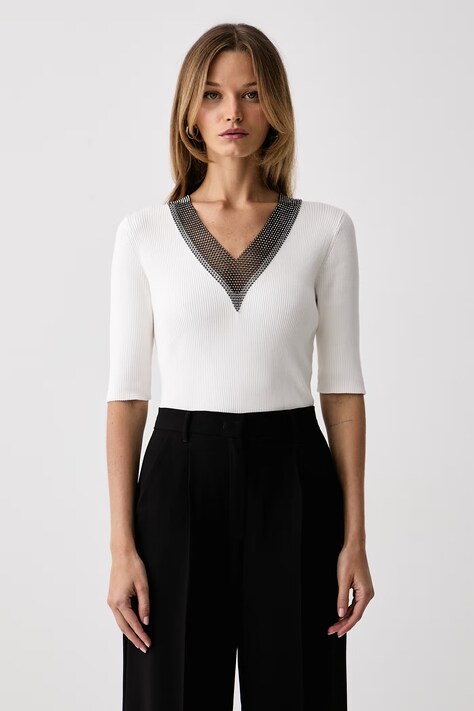 DKNY sweter damski z wiskozy beżowy P4JSAT69