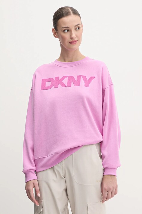 Dkny bluza femei, culoarea violet, cu imprimeu, DP5T1140