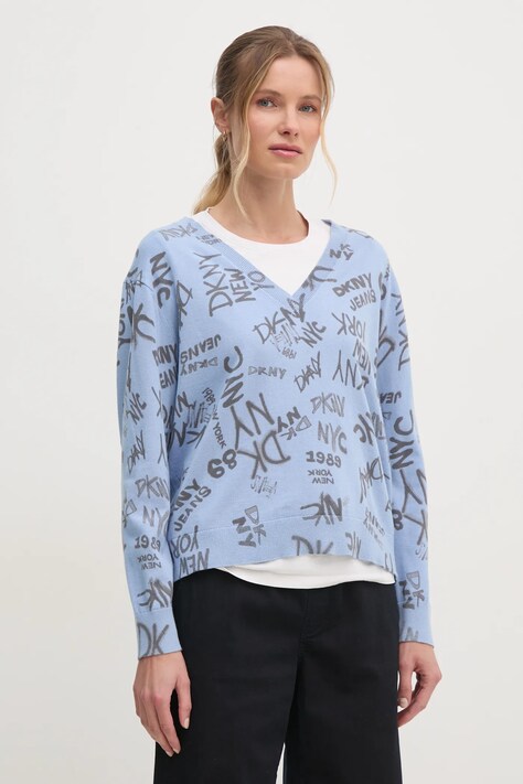 Πουλόβερ Dkny χρώμα: μπλε, DJ4R0470