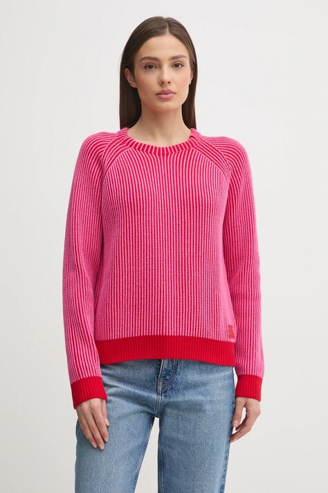 Pepe Jeans pulover de bumbac PALMA femei, culoarea roz, PL702269