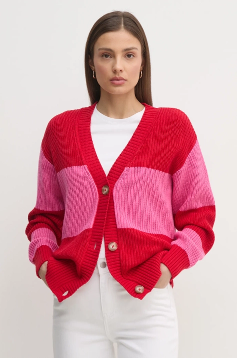 Pepe Jeans cardigan in cotone PALOMA donna colore rosso PL702271