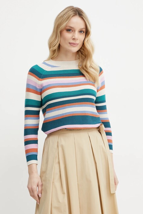 Хлопковый свитер Weekend Max Mara женский цвет бежевый лёгкий 2515361161600