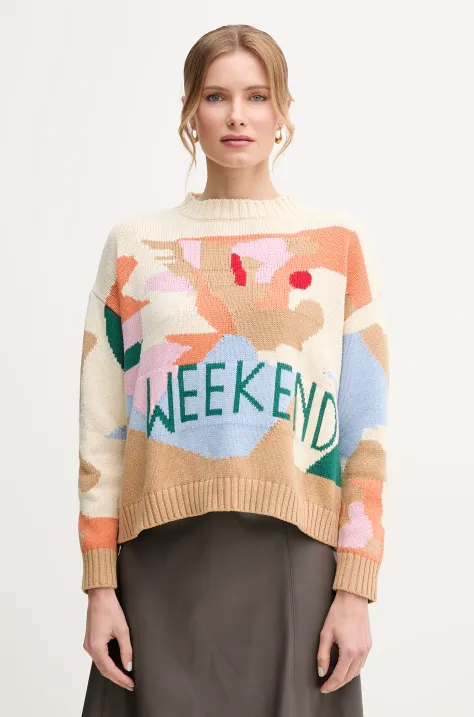 Weekend Max Mara sweter damski kolor beżowy 2515361181600
