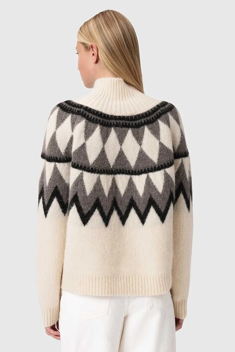 AllSaints sweter z dodatkiem wełny TARA damski kolor brązowy ciepły z golfem W086KB