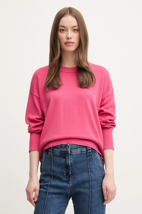 United Colors of Benetton sweter bawełniany damski kolor różowy lekki 1294D10DP