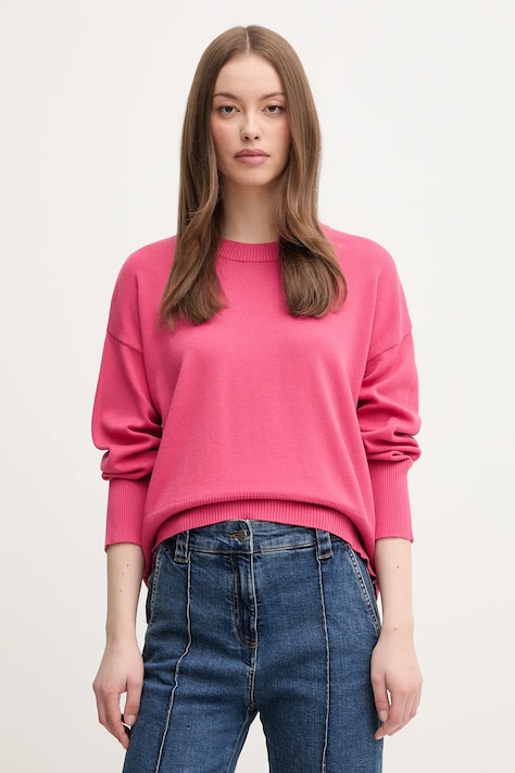 United Colors of Benetton sweter bawełniany damski kolor różowy lekki 1294D10DP